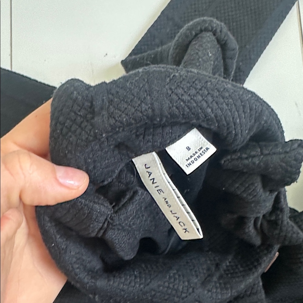 Janie and Jack Quilted Jacquard Dress Black 8 bow - Picture 4 of 4